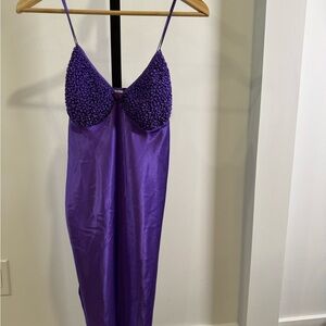 Vintage Purple Satin Negligé Dress